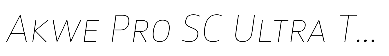 Akwe Pro SC Ultra Thin Italic
